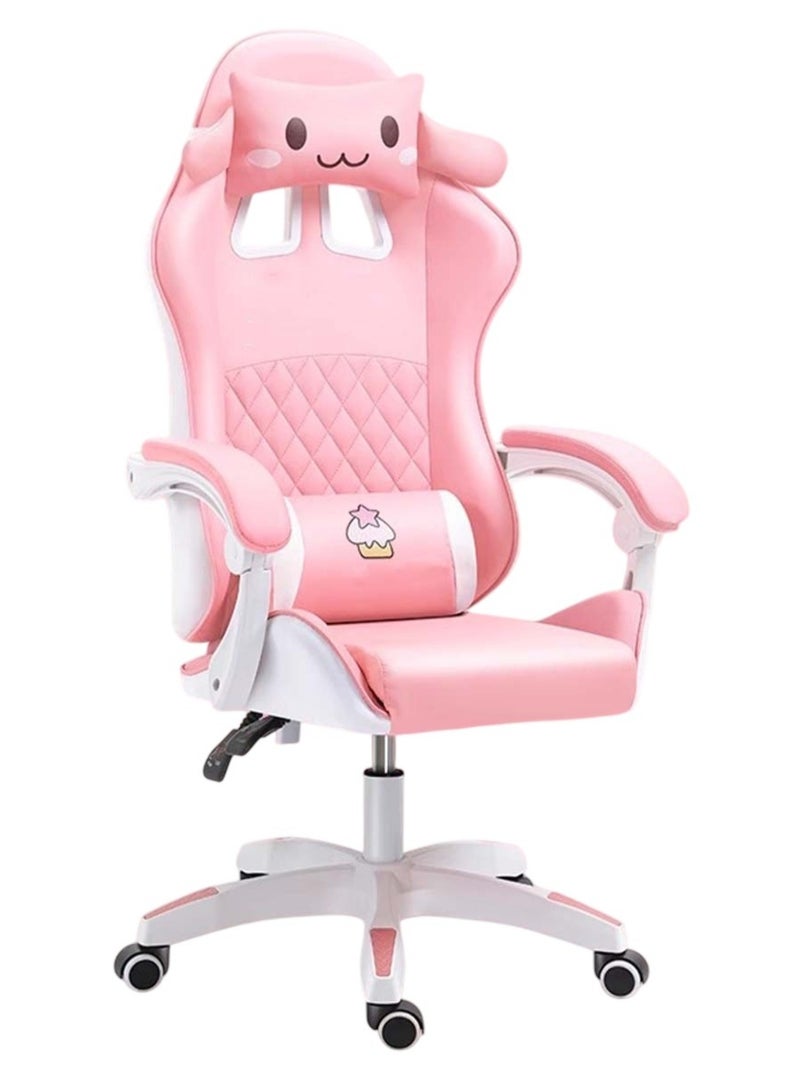 Huitich Pink Cartoon Gaming Chair Ergonomic Comfort for Study & Gaming - Image 1